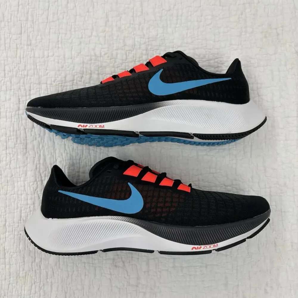 Nike Air Zoom Pegasus 37 Shoes Mens Size 10 Black Blue Running
